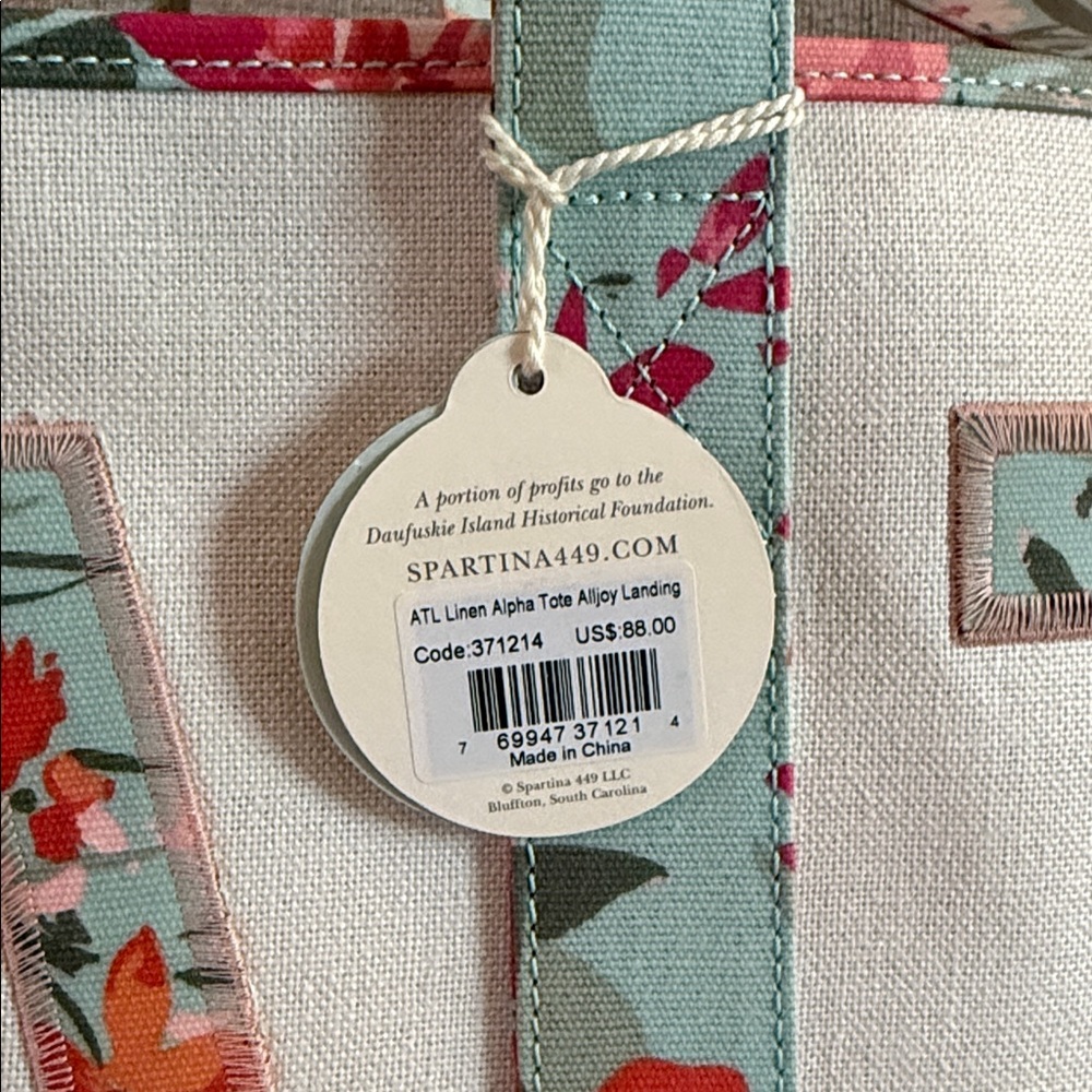Spartina 449 ATL Linen Alpha Tote Alljoy Landing NWT - Picture 9 of 10